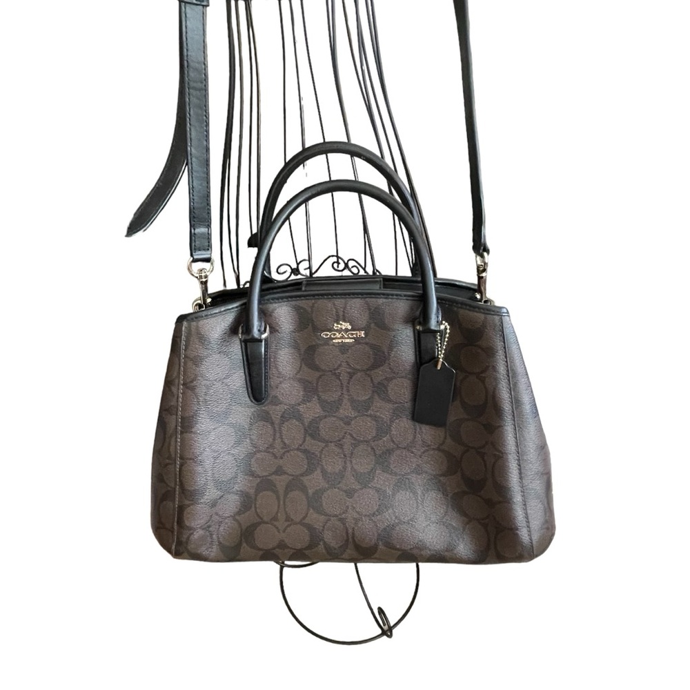 Coach Margot Carryall Signature Canvas Purse Crossbody Brown/Black F58310 NWOT - Picture 3 of 11